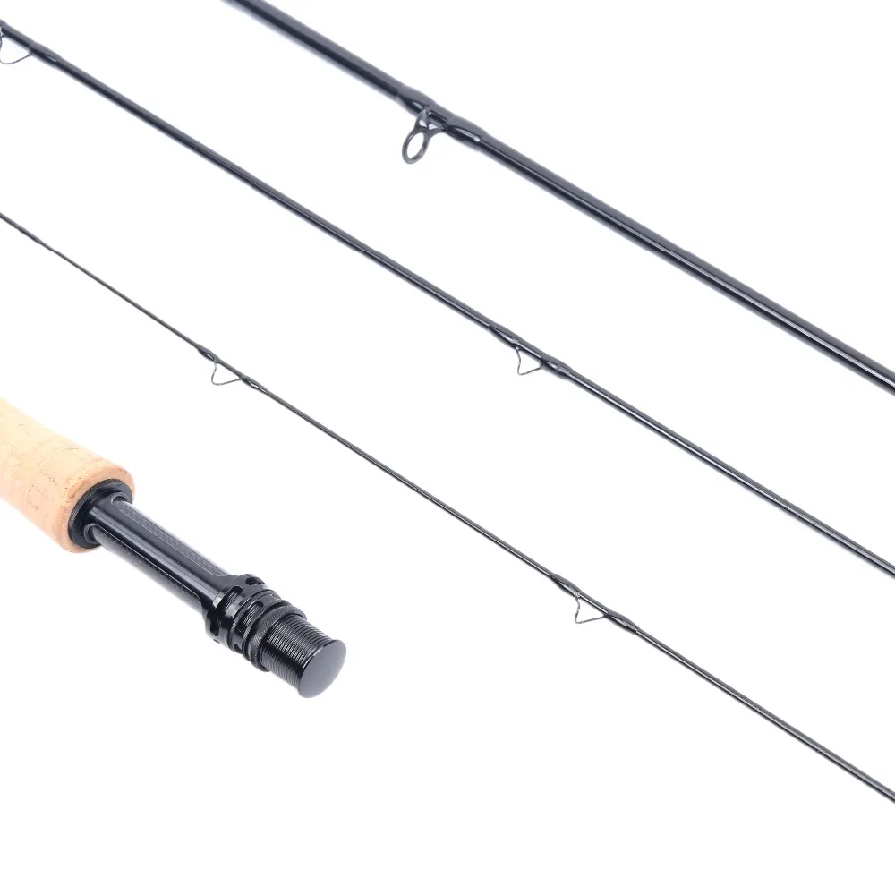 Maximumcatch Топ Класс 5WT Fly род 9FT углерода Волокна быстрое действие Black Star Рыбная ловля