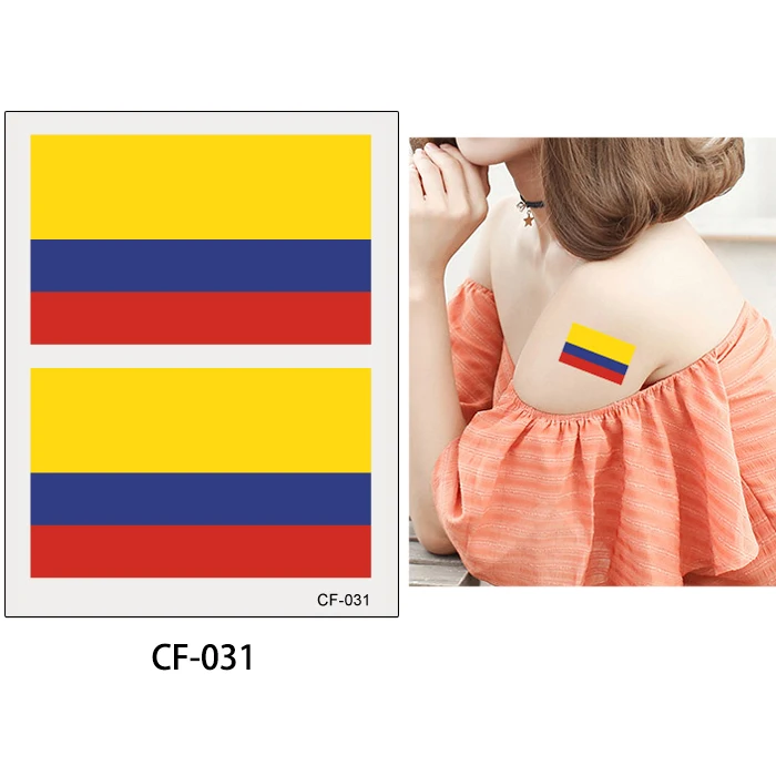 CF-031 Colombia Glaryyears 10 листов 6*8 см Кубок мира Национальный Баннер флеш тату «флаги» временные футбольные спортивные Funs смотреть игры тело стикер - Цвет: CF-031 Colombia