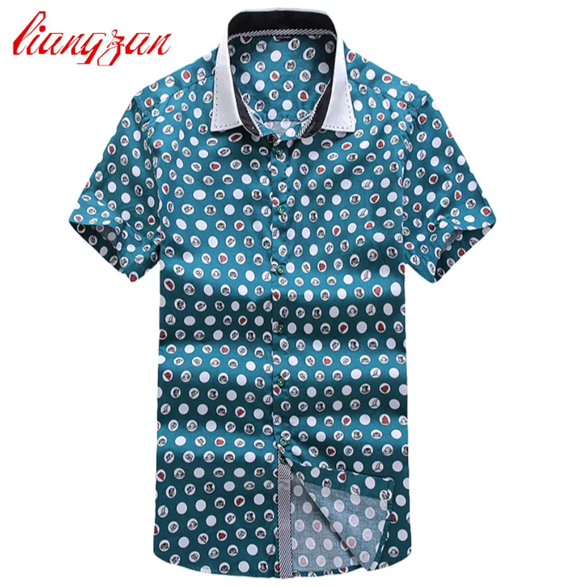 Для мужчин Повседневное Лето Сорочки выходные для новый Slim Fit короткий рукав