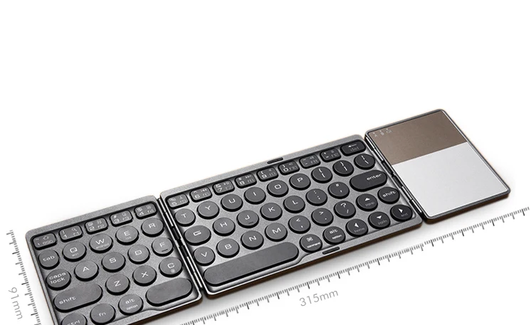 Мини Bluetooth клавиатура с трекпадом, складной(складной) чехол для планшетов и смартфонов работает с iOS, Android, Windows