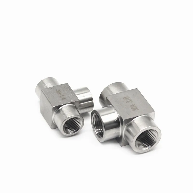 Высокая Давление Heavy Duty SS304 Нержавеющая сталь идентичные Т-образные T разъем 3 Way 1/" 1/4" 3/" 1/2" Женский BSPT резьбовые фитинги