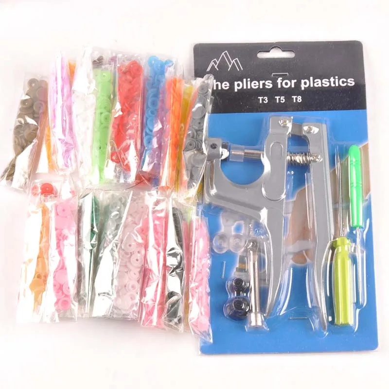 U Shape Fastener Snap Pliers+12MM Round Resin Snaps Button Fasteners For Baby Clothes Clips Sewing Tool cp2317