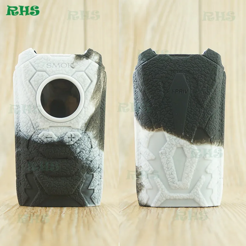 black white RHS силиконовый защитный чехол кожаный чехол щит для нового Интеллектуального Голосового разговора Smok I-Priv 230W - Цвет: black white