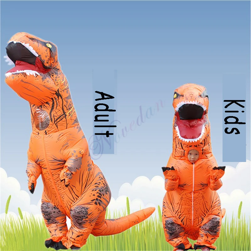 Надувной костюм динозавра для взрослых и детей, костюм T REX, маскарадный костюм, маскарадный костюм на Рождество и Хэллоуин для мужчин и женщин