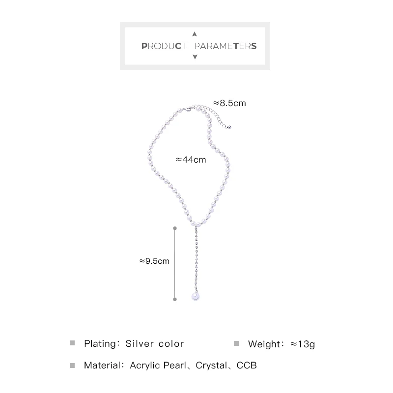 Женские ожерелья с искусственным жемчугом KISS ME модные белые бусы цепочка стразы