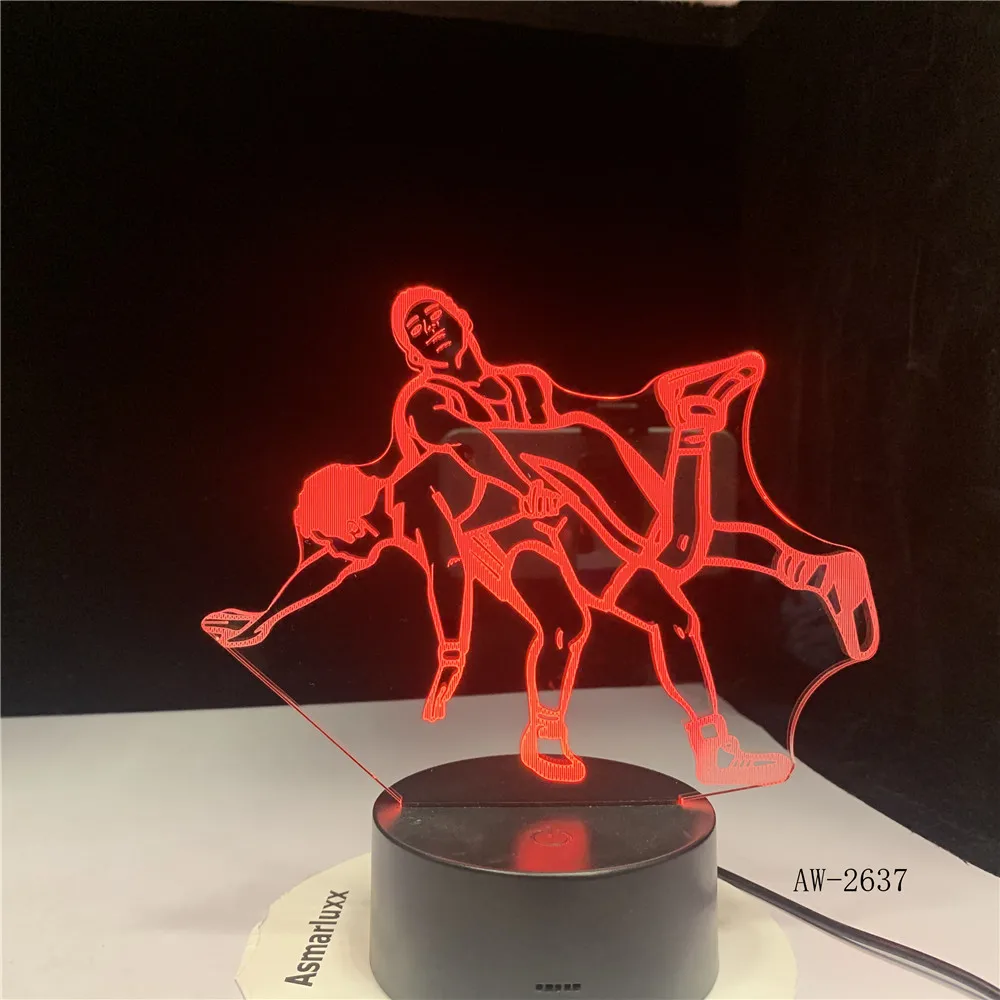 

Wrestling Judo 3D LED Lamp Night Lights USB Power Lights Creative Holiday Gift LED Desk Lamp for Home Living Room Decor AW-2637