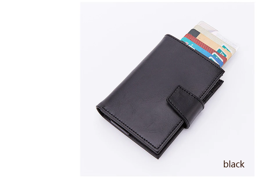 KEEBREAK защита от RFID алюминиевый мужской держатель для карт id держатель для банковской кредитной карты Чехол Мужской кожаный карманный минималистичный кошелек
