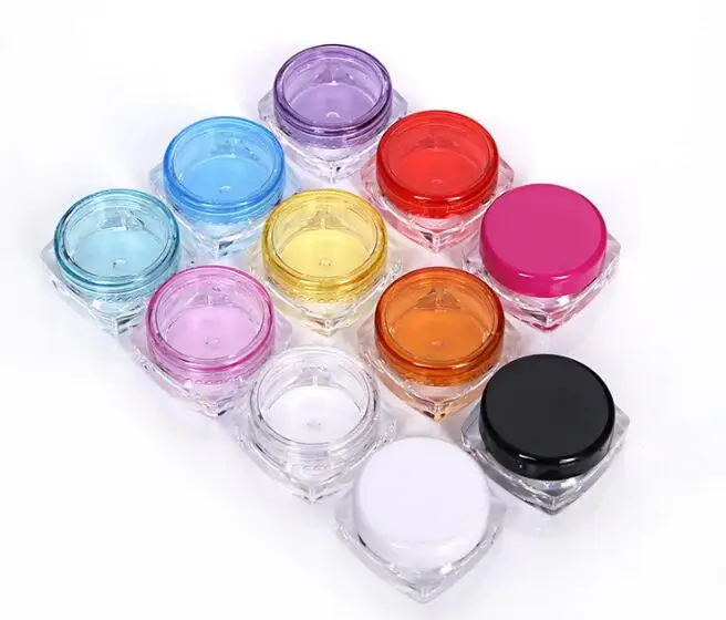 10pcs/lot 3g/5g Cosmetic Sifter Jars Pot Box Nail Art Bead Storage Makeup Cream Plastic Container Refillable Bottles | Красота и