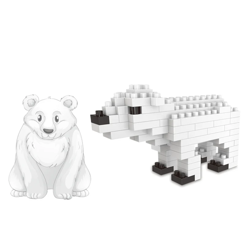 Строительные блоки серии Polar Bear Bird Zebra Animal world фруктовые LegoINGS ананас банан игрушки