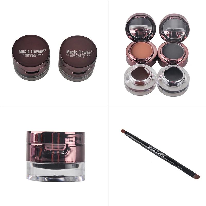 Профессиональный набор для макияжа глаз 4 в 1 гелевая подводка коричневый крем