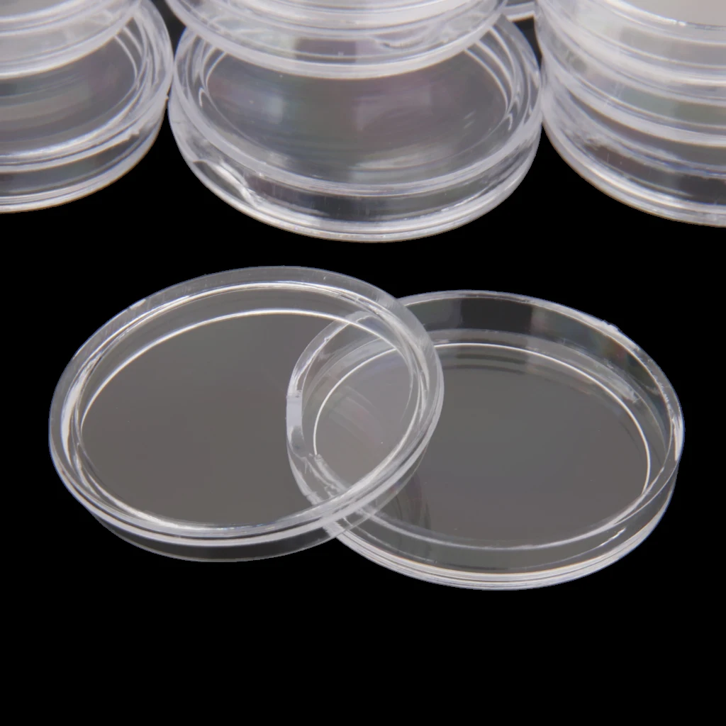 

100pcs 33mm Clear Round Case Coin Plastic Capsules Holder Container New