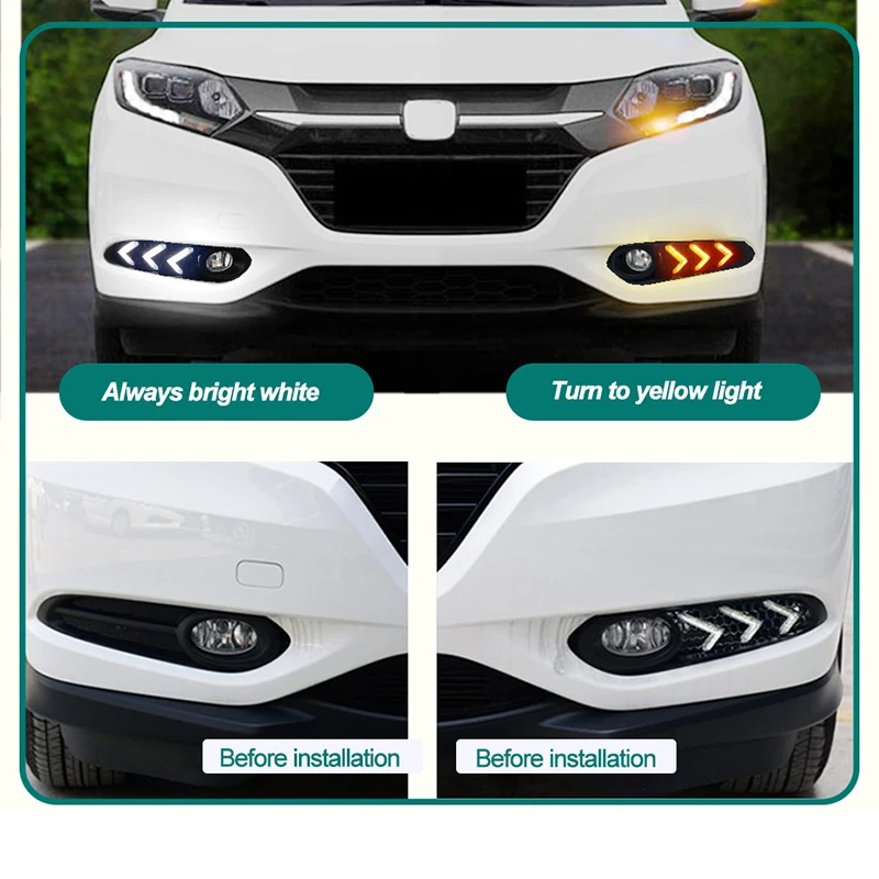 ROADOT автомобиля светодиодный drl для Honda вариабельности сердечного ритма HR V 2014 2015