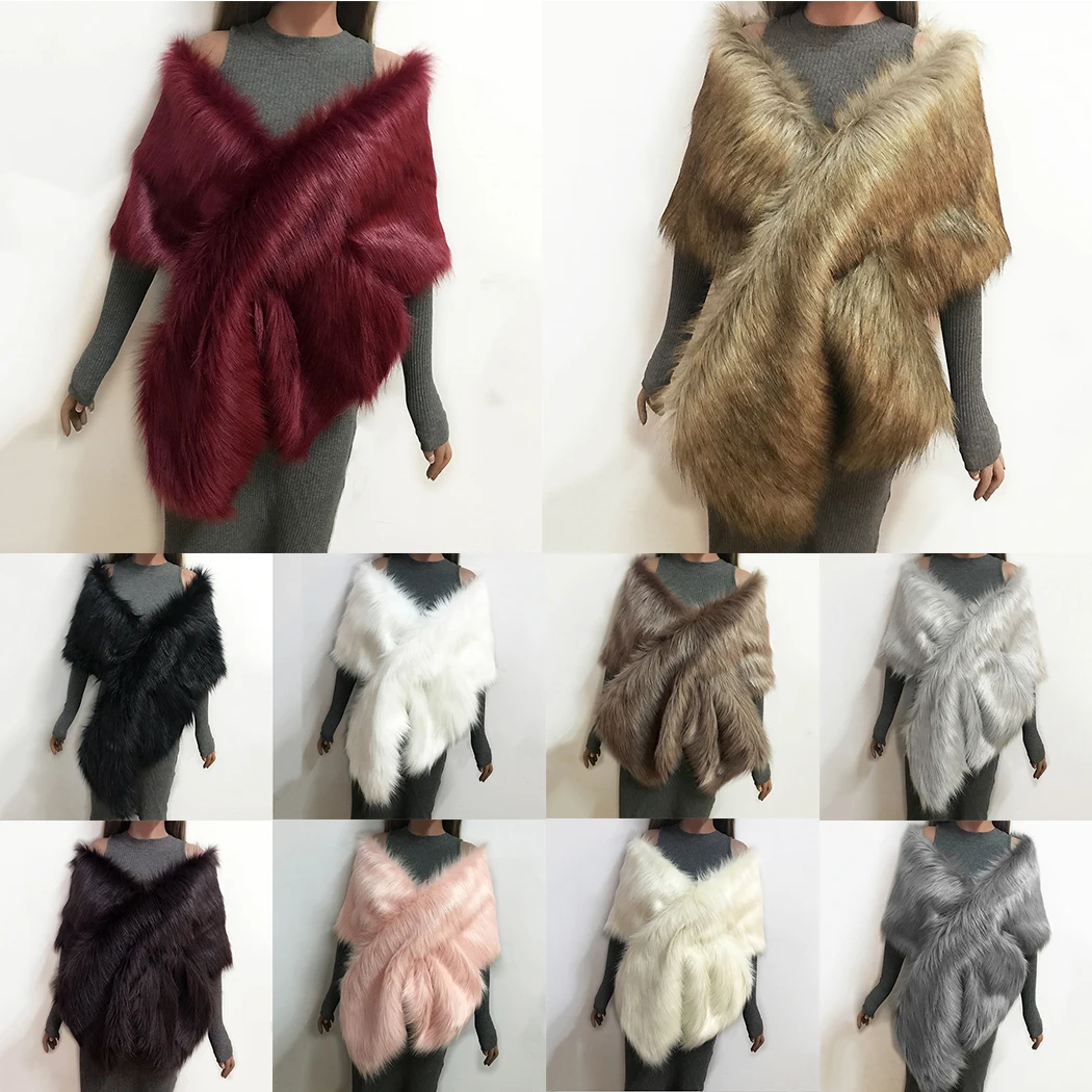 Зимняя шаль из искусственного меха женская свадебная накидка Cheongsam невесты для