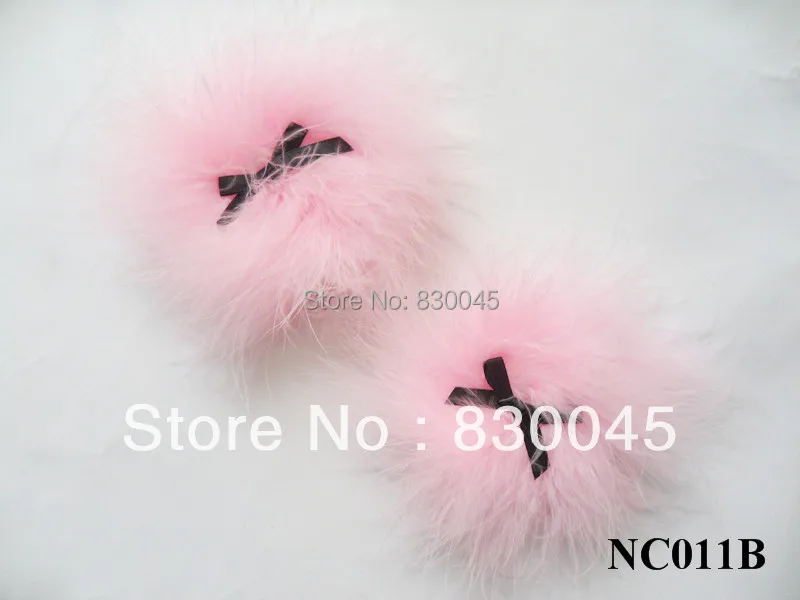 Bowknot Pink Feathered Self-Adhesive Reusable Nipple Cover | Женская одежда