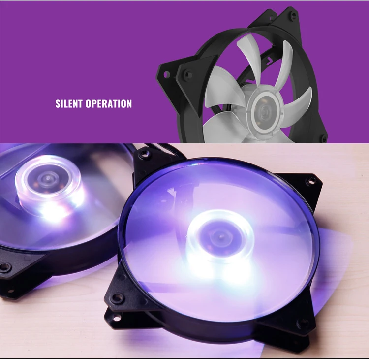 Cooler Master MF120 12 см RGB чехол для компьютера PC охлаждающий вентилятор для процессора кулер радиатор водяного охлаждения 120 мм ШИМ тихий вентилятор для ПК