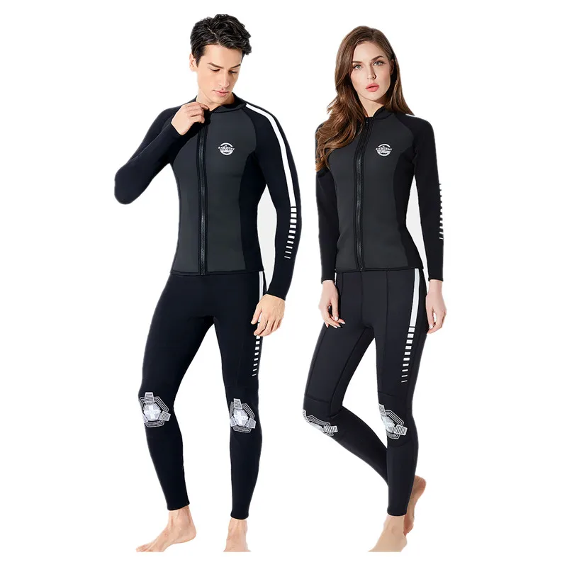 

Men Women Split Wetsuit 2 Mm Neoprene Jackets and Pants Skins Diving Suit Surfing Snorkeling Warm Full Body Swimsuit for Lovers