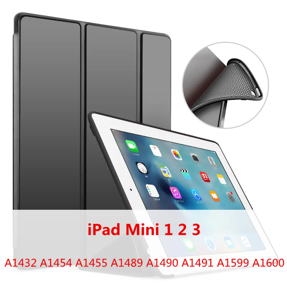 Mini 1 2 3-BK Мягкий чехол для iPad воздуха смарт-чехол для iPad 9," Wake-сон Funda для iPad Air 2, 3, 4, тонкий кожаный Капа для iPad Mini 1 2 3 4 5 - Цвет: Mini 1 2 3-BK