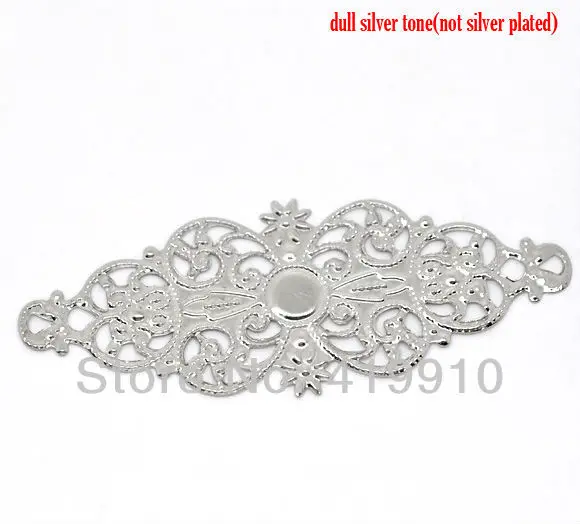 50 шт Серебряный тон филигранные цветочные обертки разъемы металлические