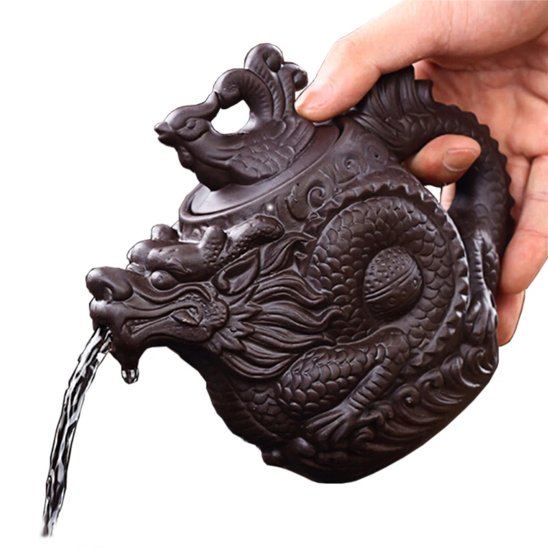 Лидер продаж чайный горшок из пурпурной глины традиционный китайский с драконом