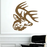 Deer Head Landscape Vinyl Wall Decal Art Perfect For The Man Cave Removable Animal Wall Stickers Home Decor Living Room S752