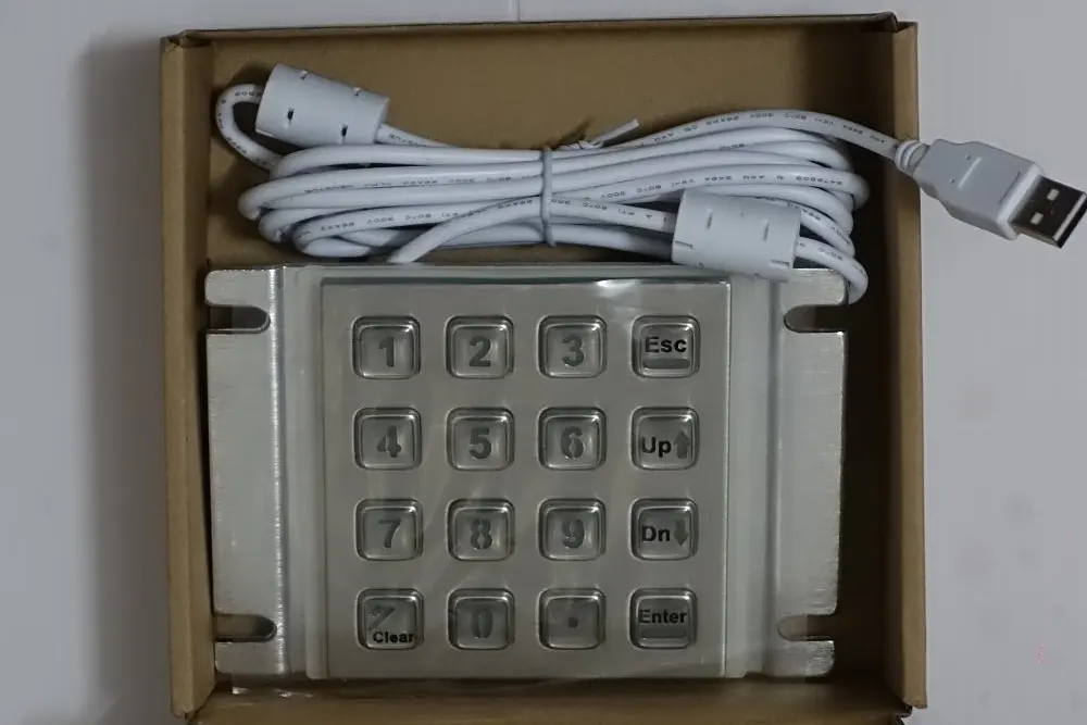 USB 16 клавиш с подсветкой металлическая клавиатура Led подсветка панель навесная клавиатура+ подсветка 4x4 Кнопка для киоска, торговый автомат