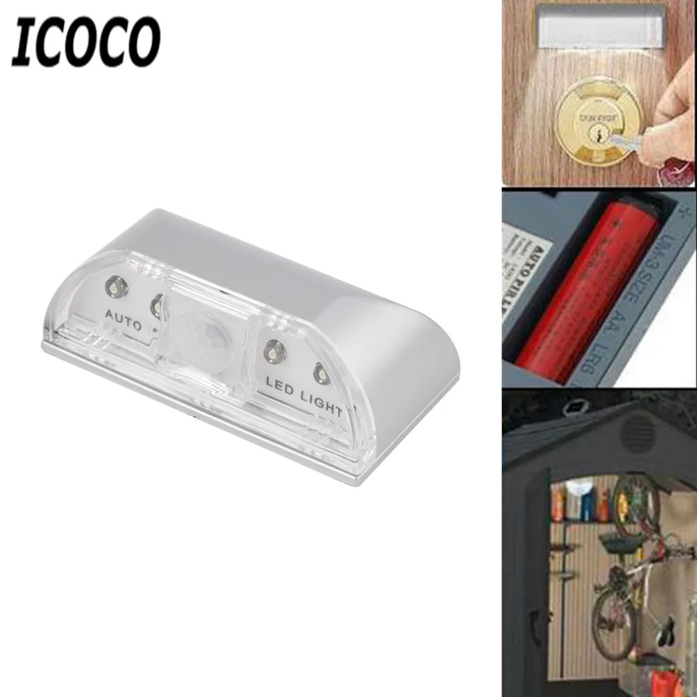ICOCO 1 шт. 4 светодиодный PIR беспроводной автоматический ИК инфракрасный датчик