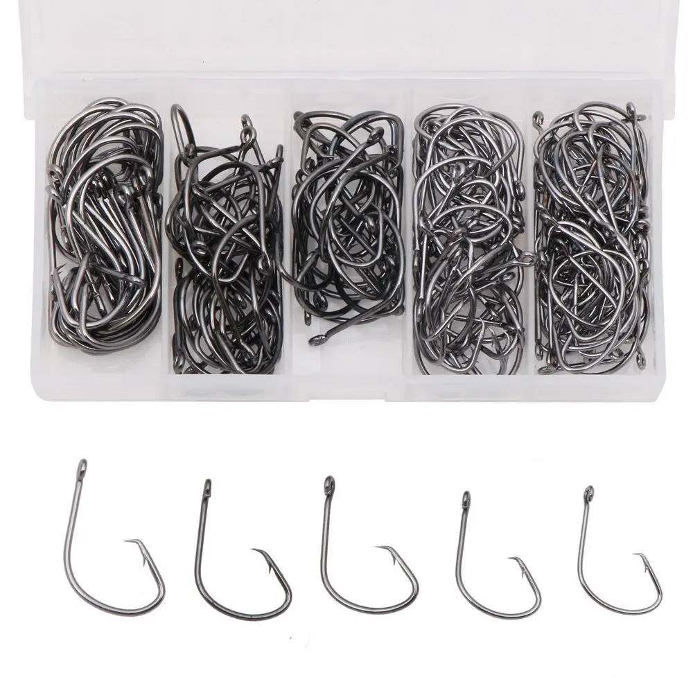 Mix 100pcs 5 Sizes 7381 Fishing Hook Set Kit Sport Circle HC-21 | Спорт и развлечения