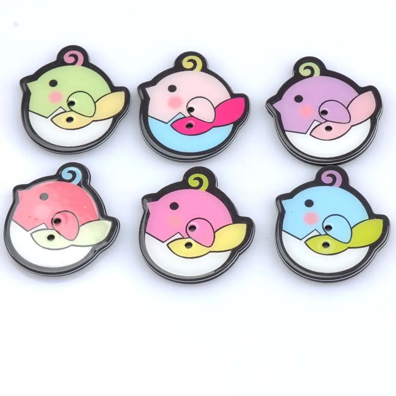 10 шт. Смешанные акриловые пуговицы с птицами подвески для шитья рукоделия