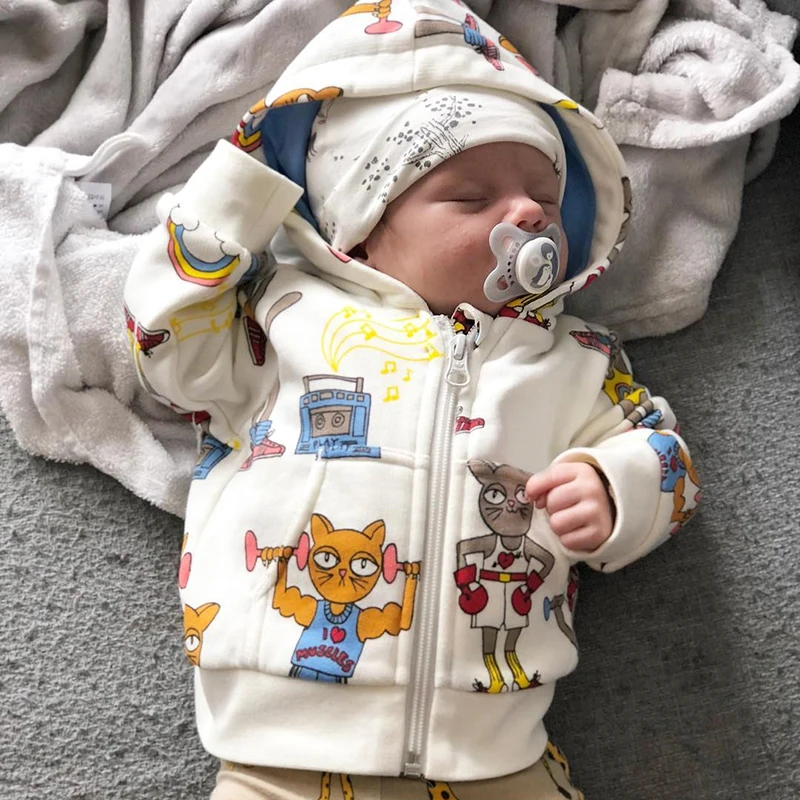 Костюм для мальчика и девочки TinyPeople повседневный Весенний костюм с толстовкой