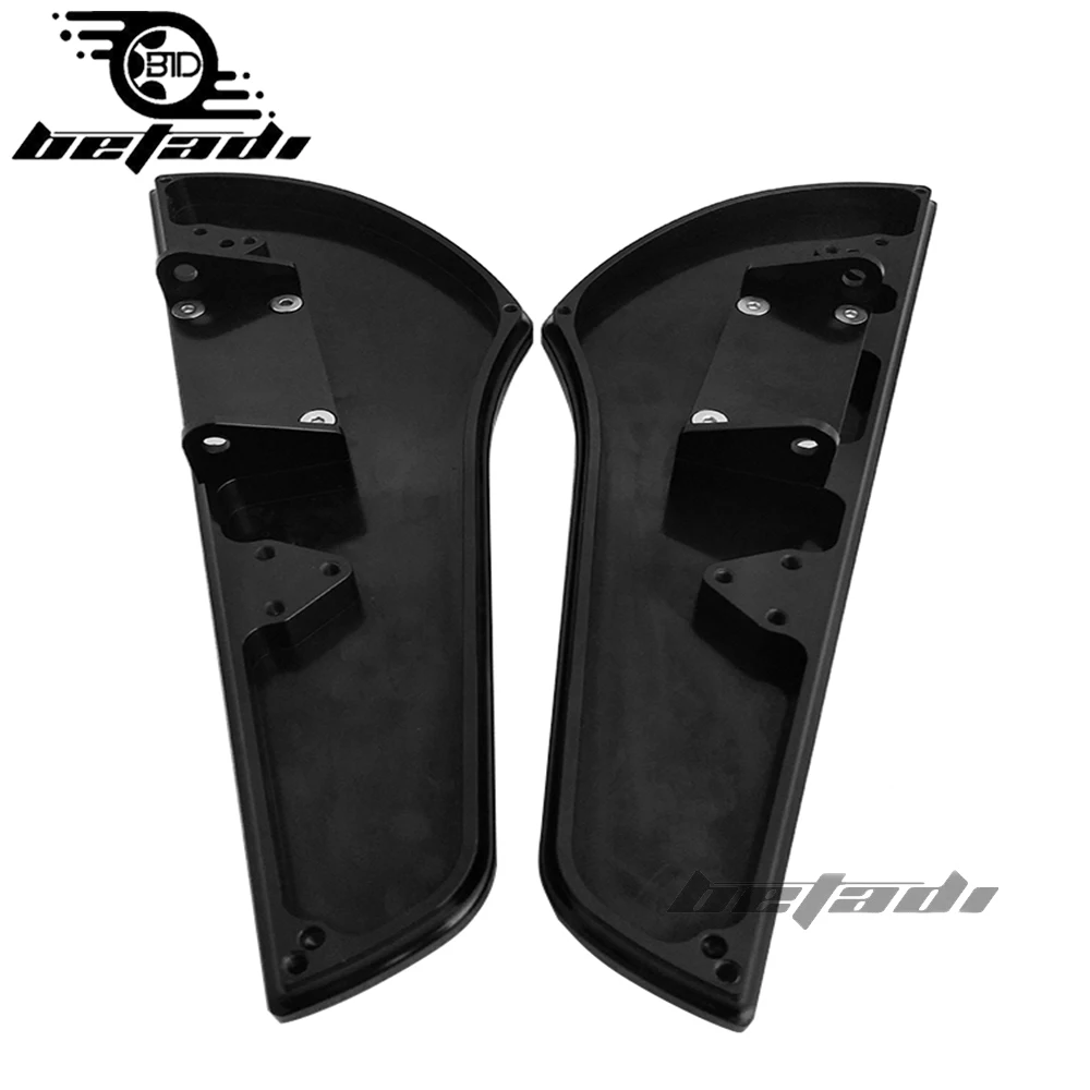 Мото наездник Нескользящая флорборд Marchepied CNC En Aluminium Noir/Noir et хром Pour шеф повара