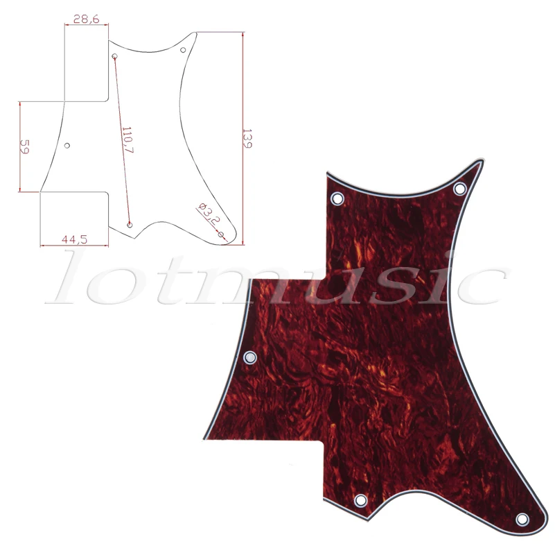 Запасная плоская гитарная накладка PRS SE 4 слойная коричневая черепаховая
