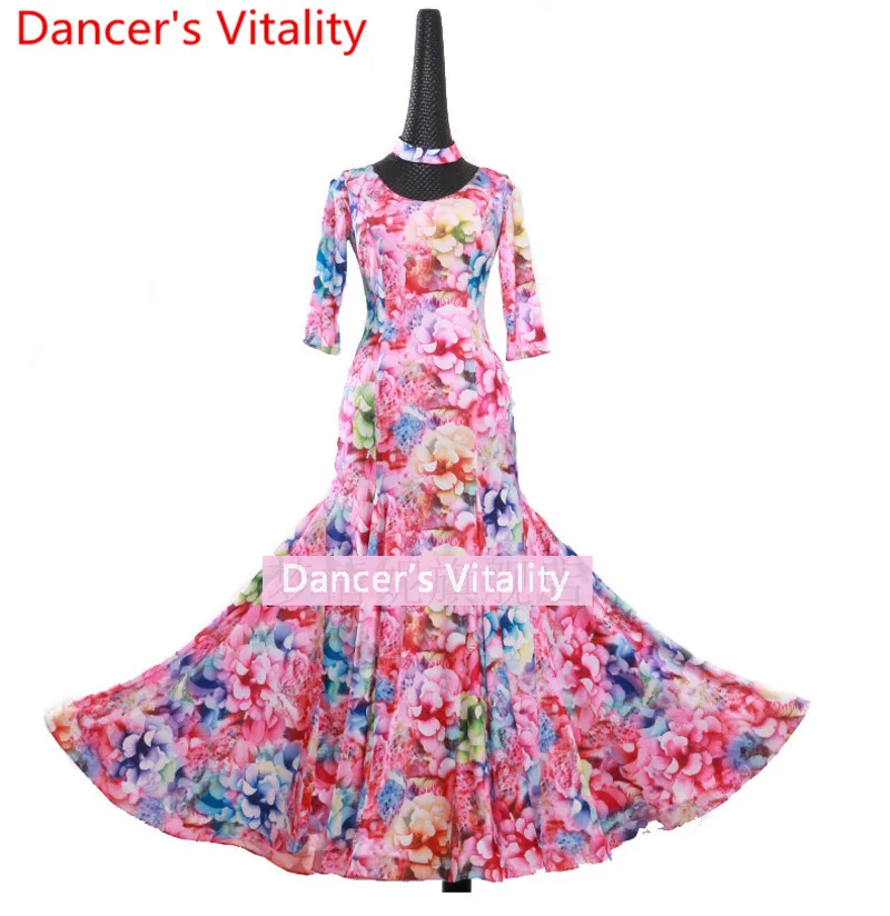 

Modern dance dress women ballroom dance dress waltz dance dress adult female performance practice dance big swing dress