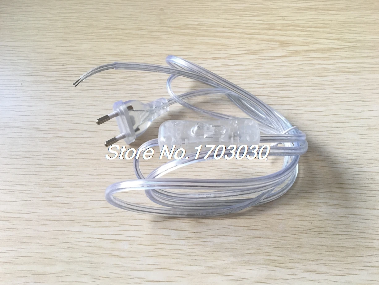 

Clear EU Plug Locking Power Cord Inline Button Switch 1.8M AC250V 2A AC125V 2A