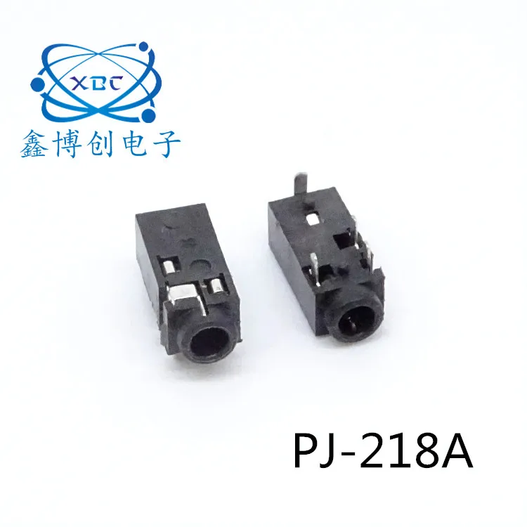 10 шт. Pj 218A 2 5 мм Разъем Встроенный 4pin черный разъем для наушников аудио