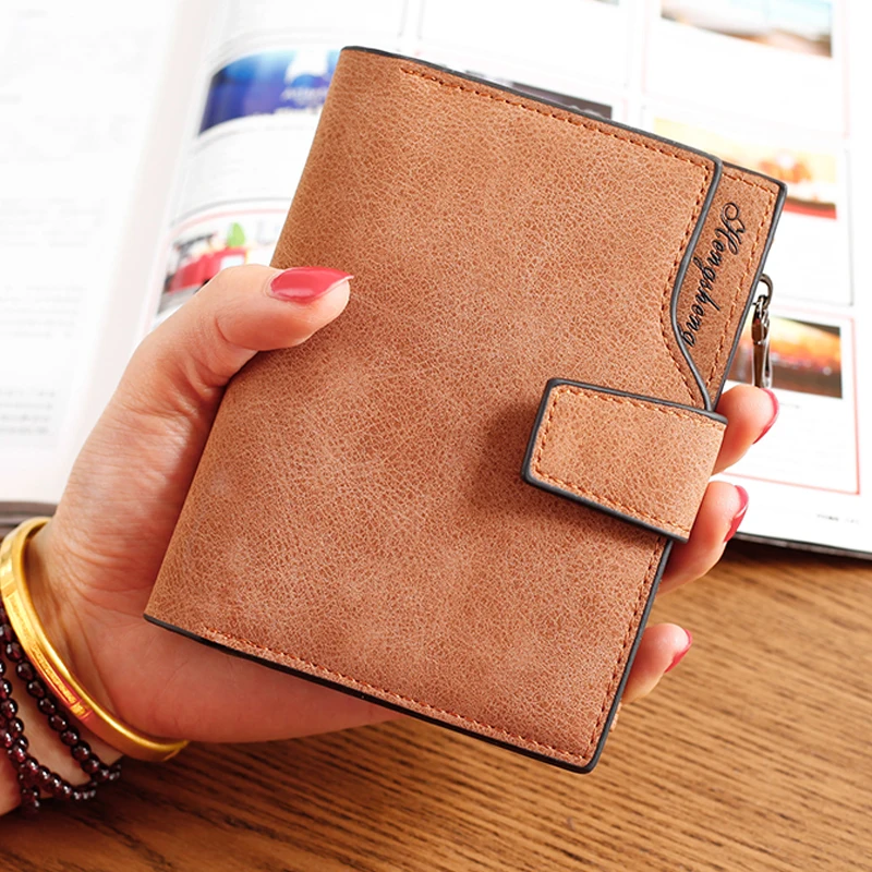 

Candy Colors Women Short Wallets Leather Zipper Small Wallet Hasp Purse Cards Holder For Girls Women Laddies carteira