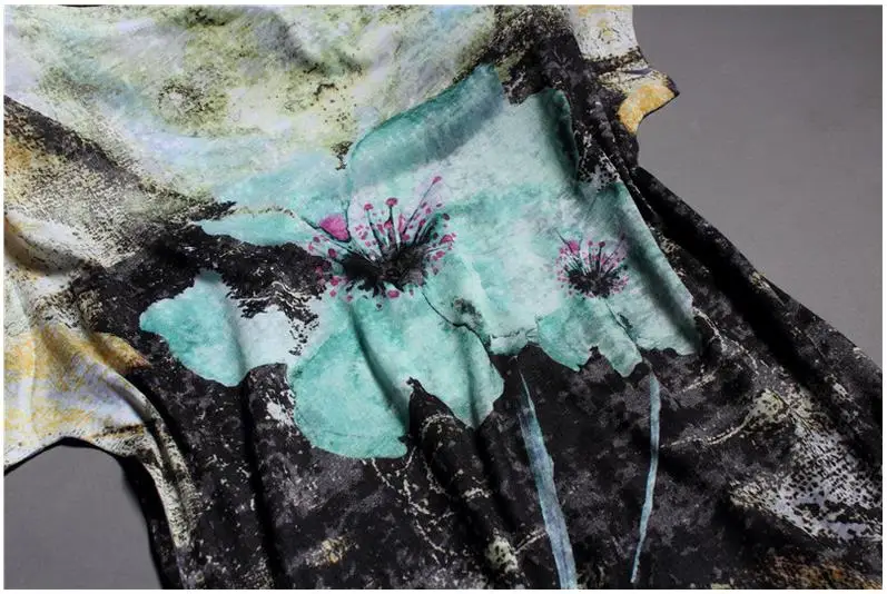 Модная футболка с коротким рукавом и цветочным принтом женская тонкая женские