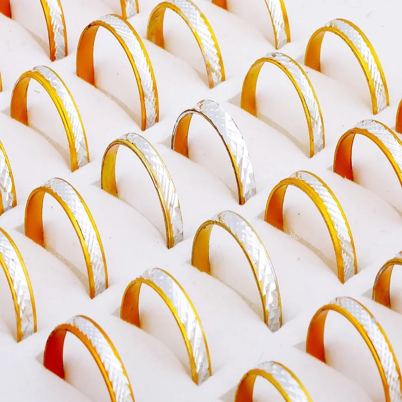 100 шт. разноцветные модные кольца золотого и серебряного цвета панк для мужчин