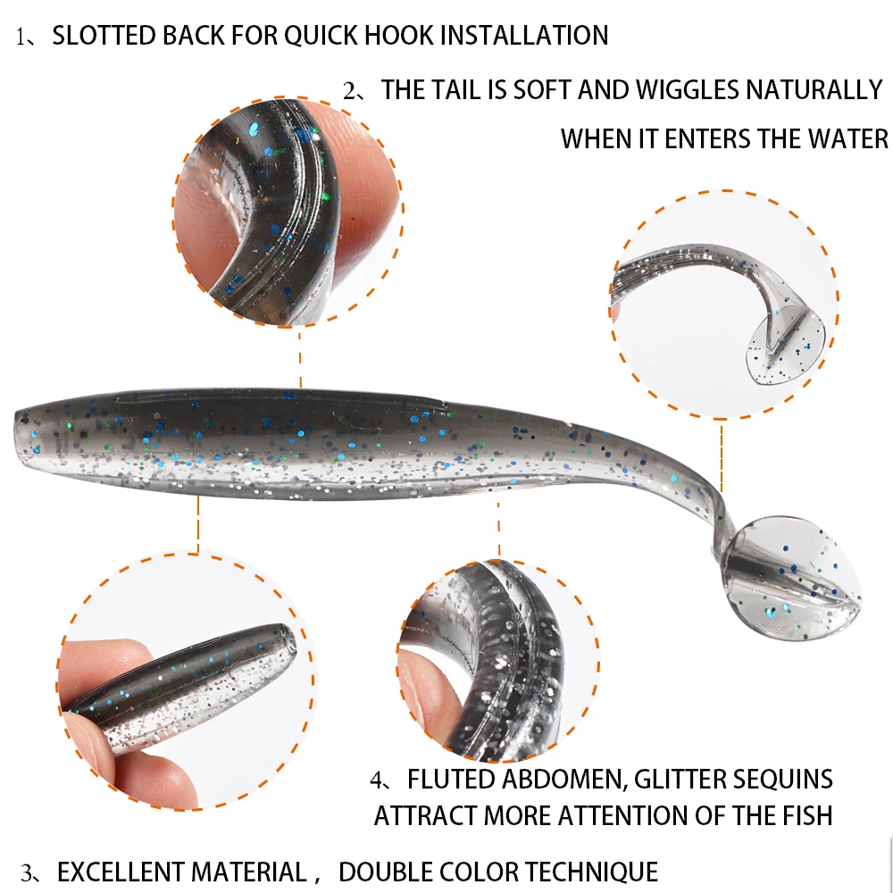 Heronking Easy shiner Shad 50 мм 70 90 рыболовная Мягкая приманка Воблер для ловли карпа Т хвост