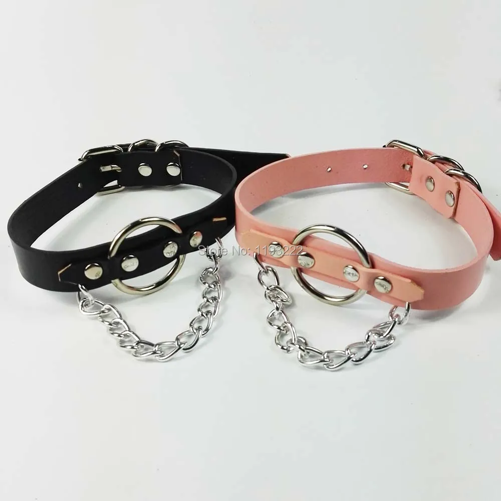 Лолита Харадзюку панк готика ручной работы цепь ссылка БДСМ воротник кожа