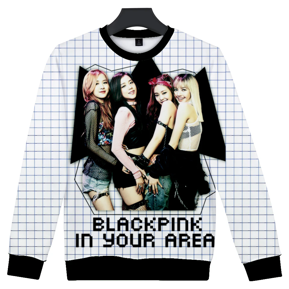 LUCKYFRIDAYF 3D BlackPink монолитным Толстовка Для женщин Для мужчин длинные рукава уличной Корея черный, розовый Autmn Костюмы