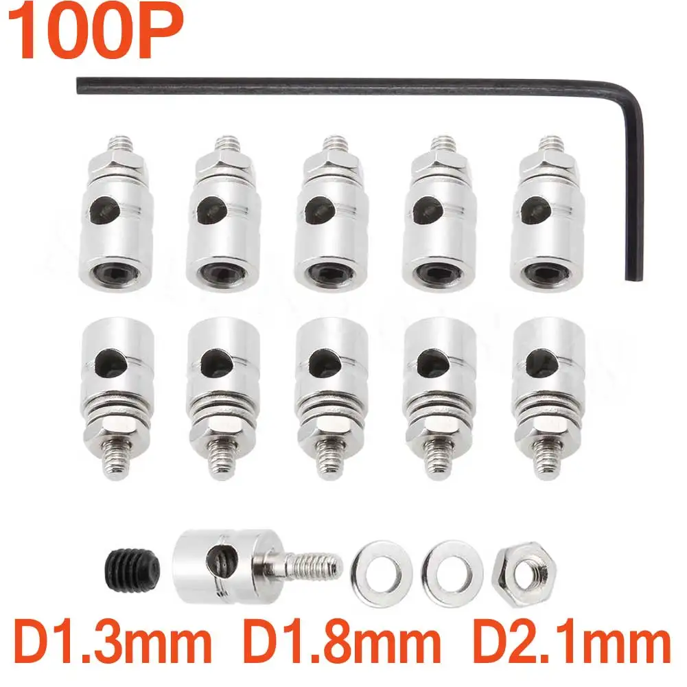 100 шт./лот разъемы толкателей ограничители тяг D1.3mm D1.8mm D2.1mm с L шестигранный ключ RC