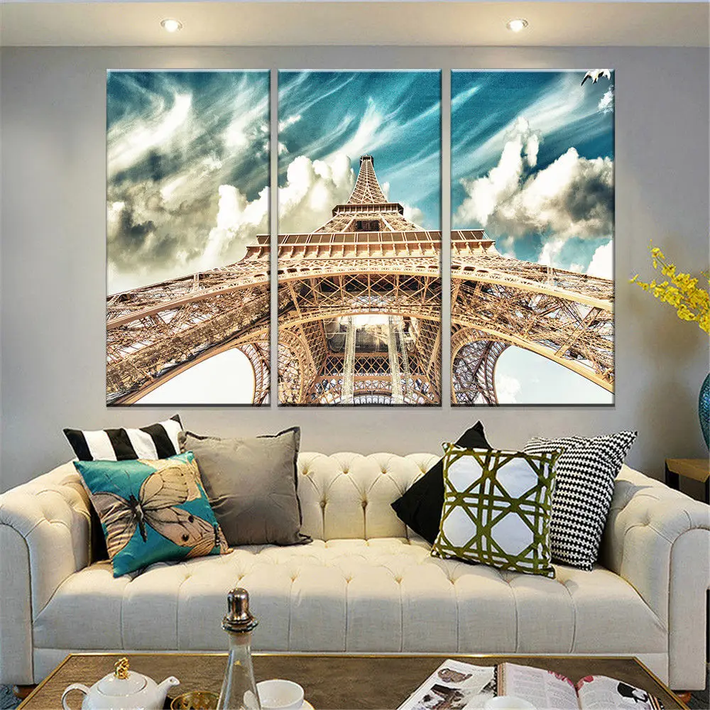 

Eiffel Tower 3 Panels Wall Art Canvas Paintings Wall Decorations for Room Home Office Artwork Giclee Wall Artwork Home Decor
