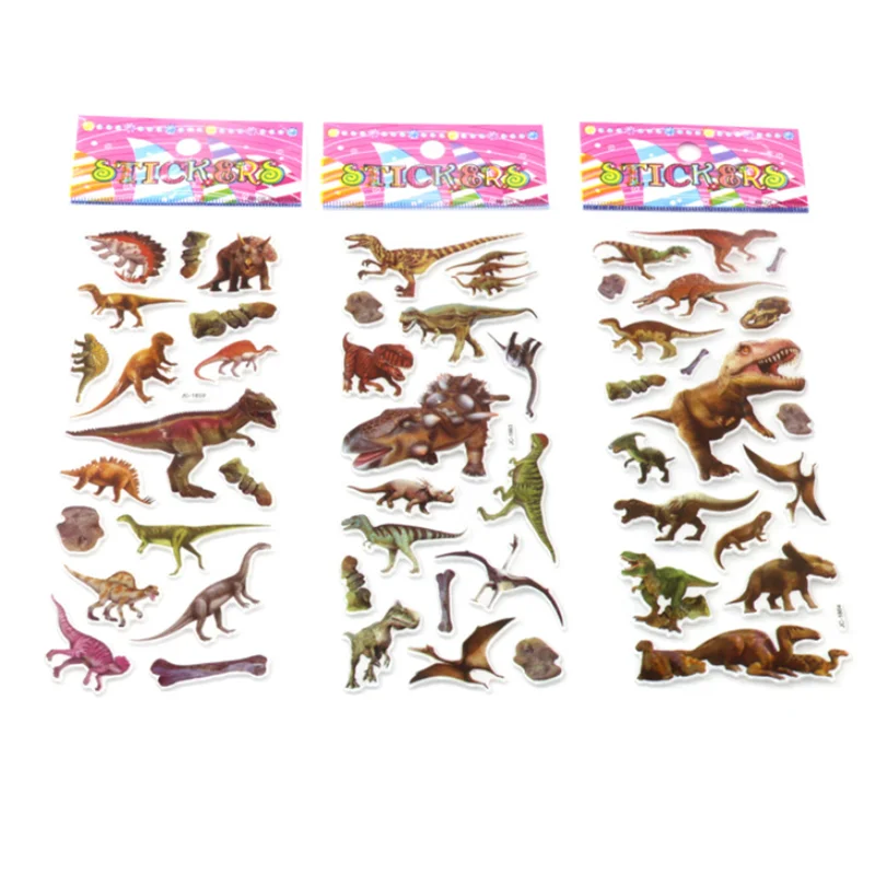 10sheets Cool Cartoon Dinosaur Stickers Kawaii Stationery Kids Animal PVC Baby School Teacher Reward Gift DIY Scarpbook | Канцтовары для