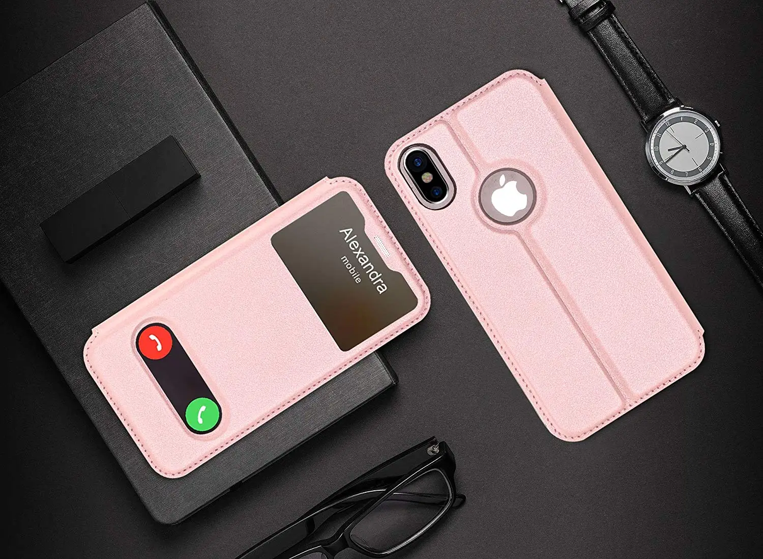 Чехол для iPhone X s (5 8 &quot) XS Max PU кожаный флип Роскошный Открытый вид окна магнитный