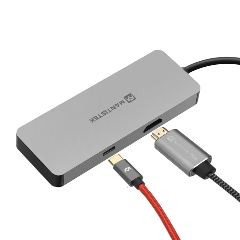 Usb-хаб MantisTek H3 7-в-одном Тип с разъемами типа C и USB 3,0 4K Дисплей PD зарядки usb-хаб TF SD кард-ридер слот Тип-C PD зарядки DP-ATL режим