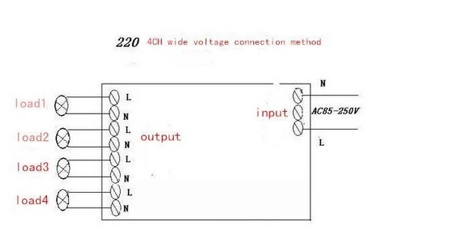 Умный дом 85v ~ 250V 110V 220V 4CH RF беспроводной пульт дистанционного управления реле