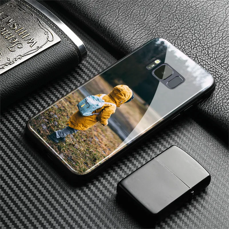Customized print photo Custom made DIY Glass Phone Case For Samsung Galaxy S8 S9 S10e S21 S22 S20 S20FE ultra Plus Note 20 9 10
