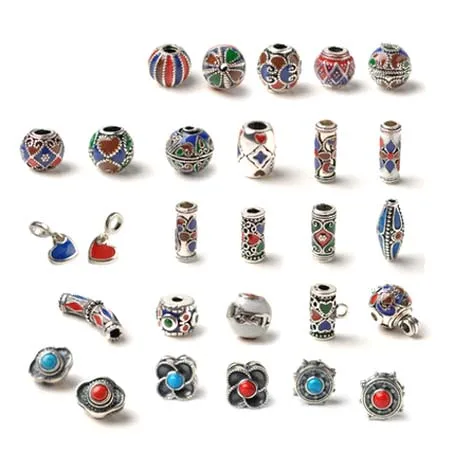 Diy тибетского серебра смешанный цветок цвета перегородчатой эмали распорки