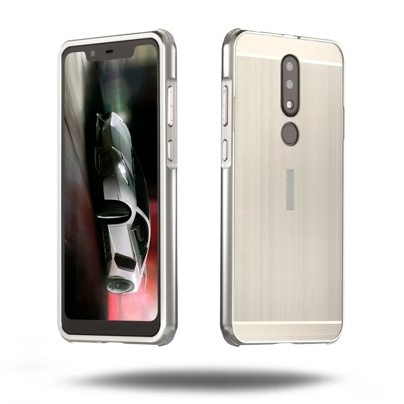 Серебристый Чехол для Nokia 6,1 Plus, чехол для Nokia X6, противоударный металлический алюминиевый каркас, пластиковый чехол для Nokia 5,1 Plus X5, чехол - Цвет: Серебристый