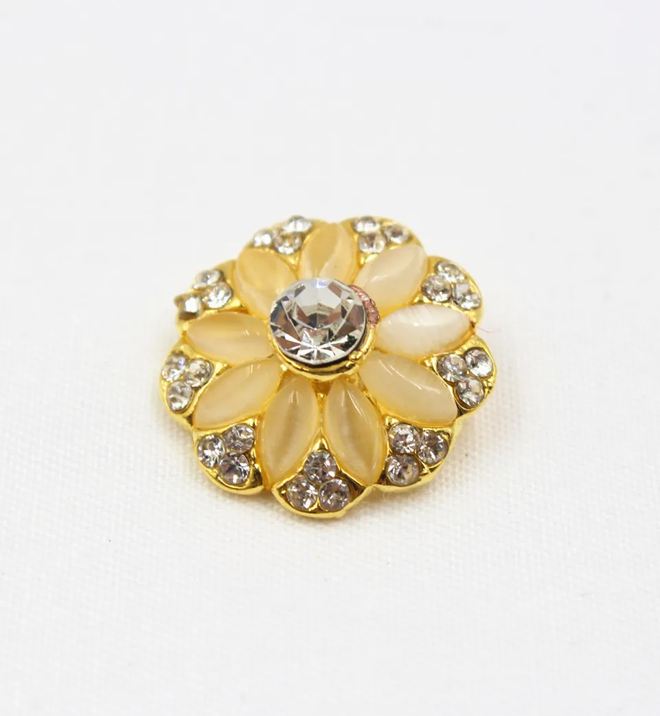 165181 1pcs 18mm 3color select Rhinestone inlaid metal buttons flower Clothing accessories Jewelry Accessories diy | Дом и сад